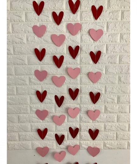 80 Heart Garland Red & Pink- Valentines Day Decoration Hanging Hearts Valentines Day Banner Hanging Valentines Garland Valent...