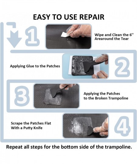 Trampoline Patch Repair Kit 4"X 4" Square On Patches | Repair Trampoline Mat Tear or Hole in a Trampoline Mat $43.52 - Trampo...