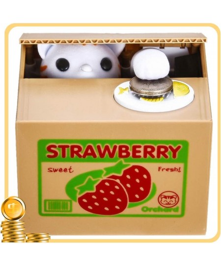 Toy Banks Automatic cat Stealing Coins Birthday&Christmas Gifts for Kids (Strawberry-Cat) $32.72 - Kids' Money Banks