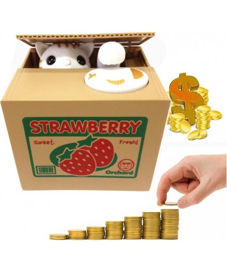 Toy Banks Automatic cat Stealing Coins Birthday&Christmas Gifts for Kids (Strawberry-Cat) $32.72 - Kids' Money Banks