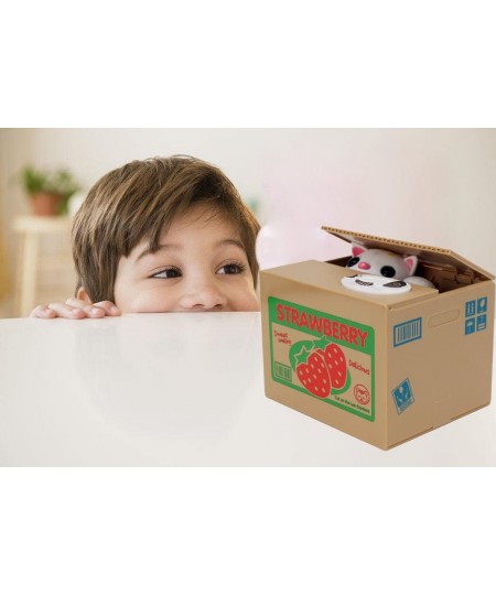 Toy Banks Automatic cat Stealing Coins Birthday&Christmas Gifts for Kids (Strawberry-Cat) $32.72 - Kids' Money Banks