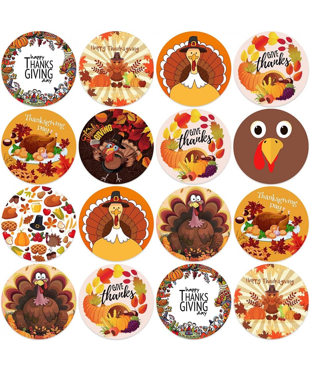 Happy Thanksgiving Stickers 600 Pcs Wonderful Thanksgiving Stickers for Kids in Different Fall Thanksgiving Styles Patterns B...