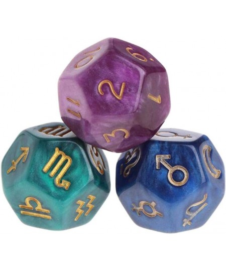 9Pcs 12-Sided Tarot Dice Resin Polyhedral Astrology Tarot Constellation Divination Tarot Cards Game Dice $16.76 - Game Access...