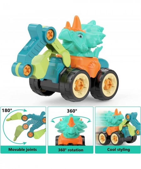 Toddlers Sand Toys for Age 3-5 5 Pack Dinosaur Toys for Kids 3-5 Boys Educational Sandbox Take Apart Construction Truck STEM ...