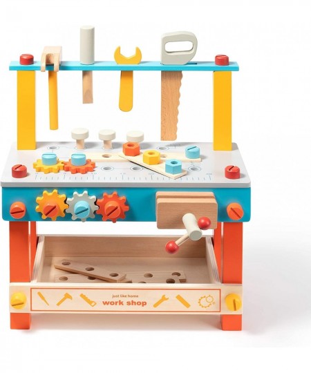 Wooden Play Tool Workbench Set for Kids Toddlers Construction Tool Playset Toys Gift for Boys Girls $56.57 - Toy Construction...