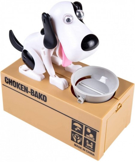 New 2021 Piggy Bank My Dog Piggy Bank Kids Steal Coins Bank Piggy Bank Money Box Dog Shaking his Head and Tail Ears Spin (Whi...