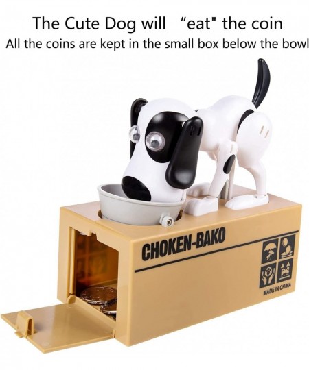 New 2021 Piggy Bank My Dog Piggy Bank Kids Steal Coins Bank Piggy Bank Money Box Dog Shaking his Head and Tail Ears Spin (Whi...