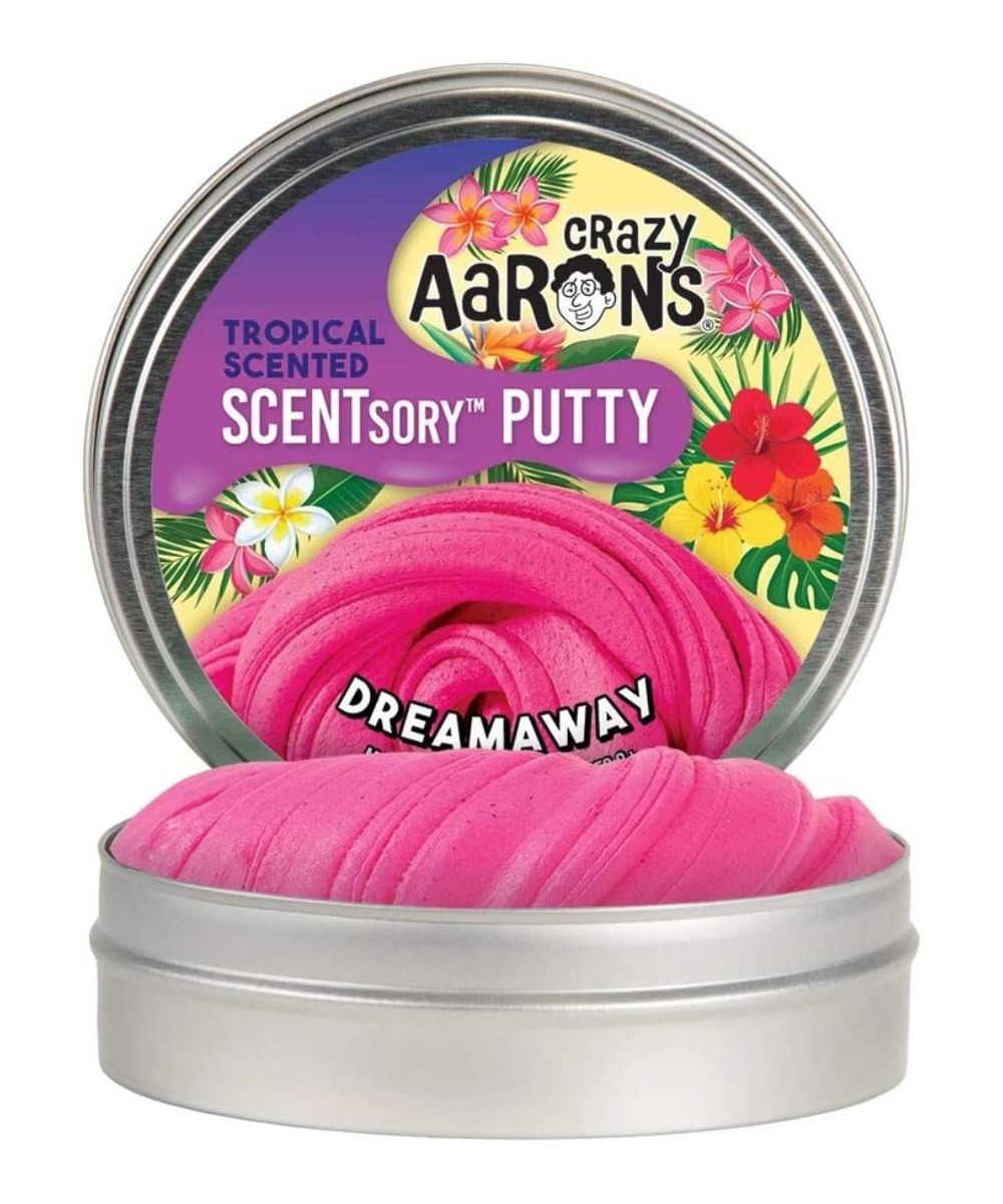 SCENTsory Scented Thinking Putty Dreamaway 2.75" Tin - Tropical Fruit Scented Pink Putty Toy- Fluffy Texture Never Dries Out ...