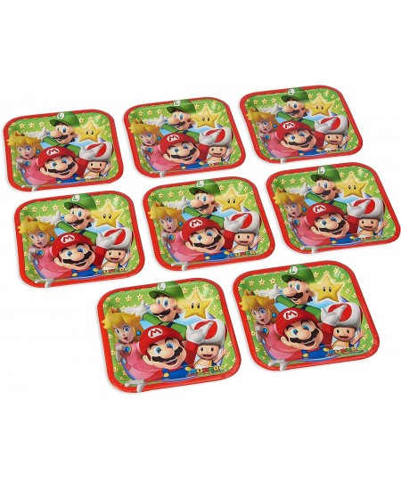 Super Mario Brothers Square Paper Plates - 7" - Multicolor - Pack of 8 $15.19 - Kids' Party Tableware