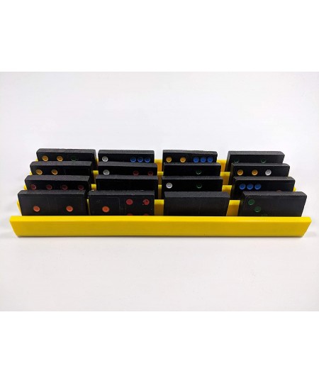 Set of Four Plastic (PLA) Domino Trays – Premium Holder Racks for Domino Tiles Great for Mexican Train Mahjong Chickenfoot Do...