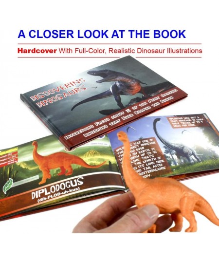 15 Piece Dinosaur Toy Figures with Hardcover Book Set for Boys & Girls Ages 3 4 5 6 7 8 9 10 Year Old Plastic Educational Jur...