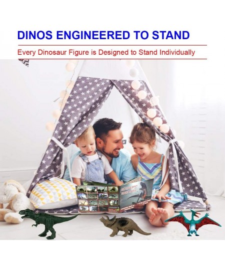 15 Piece Dinosaur Toy Figures with Hardcover Book Set for Boys & Girls Ages 3 4 5 6 7 8 9 10 Year Old Plastic Educational Jur...