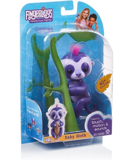 Fingerlings Baby Sloth - Marge (Purple) - Interactive Baby Pet - $29.27 - Hand Puppets