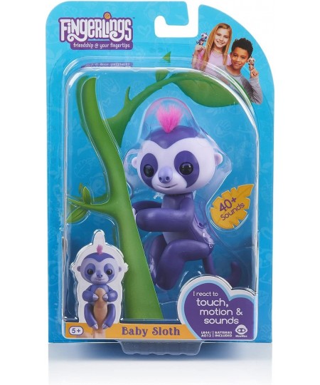 Fingerlings Baby Sloth - Marge (Purple) - Interactive Baby Pet - $29.27 - Hand Puppets