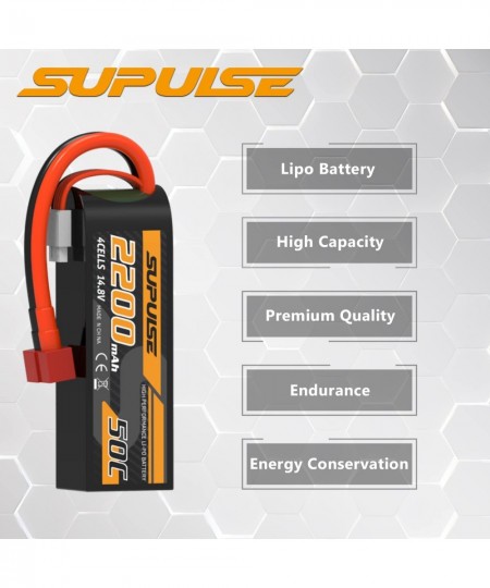 4S 14.8V 2200mAh 50C Lipo Battery with T Plug for RC Car RC Boat RC Truck RC Helicopter RC Quadcopter RC Airplane RC Racing M...