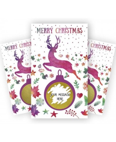 Blank Christmas Party Scratch Off Cards Vouchers(50 Pieces) Christmas Elk Festive Raffle Games Prizes Tickets Christmas Winte...