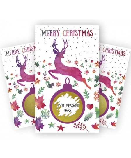 Blank Christmas Party Scratch Off Cards Vouchers(50 Pieces) Christmas Elk Festive Raffle Games Prizes Tickets Christmas Winte...