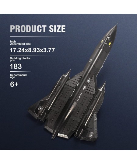 SR71 Blackbird High-Altitude Reconnaissance Aircraft Metal Fighter Military Army Airplane Building Bricks Set 183 Pieces Air-...