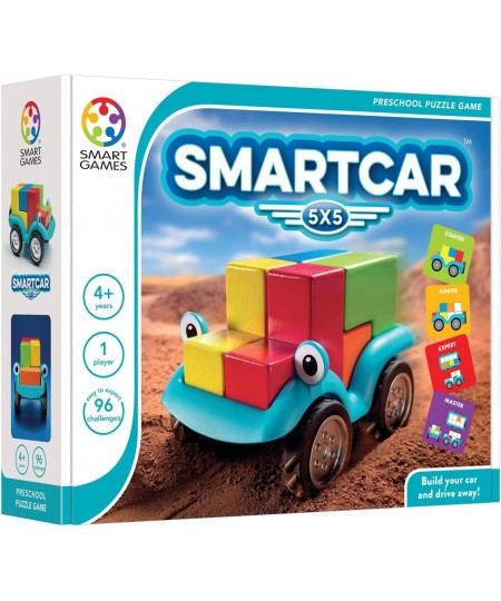 Smart Car 5 x 5 Wooden Cognitive Skill-Building Puzzle Game Featuring 96 Playful Challenges for Ages 4+ $48.64 - Pegged Puzzles