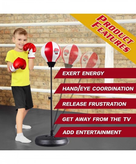 Punching Bag Set for Kids with Stand Kids Boxing Toys Kit Includes Boxing Gloves Punching Ball and Adjustable Stand Sensory S...