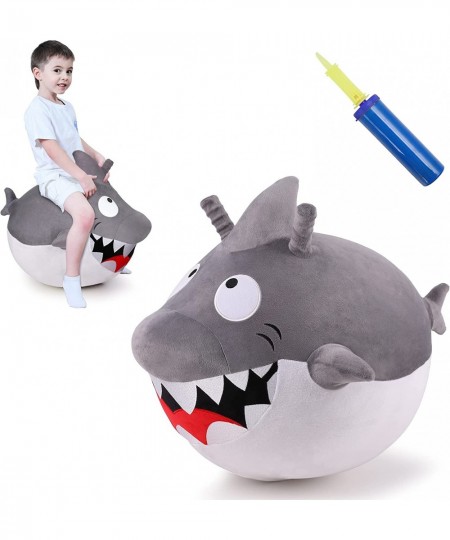 Bouncy Pals Kids Great White Shark Hopper Ball Toddler Ride on Bounce Toy Outdoor Inflatable Jumping Animal W/ Handle Bouncin...