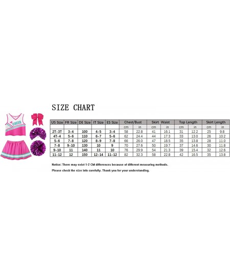 Cheerleader Costume for Girls Cheer Uniform Outfit $49.86 - Kids' Costumes