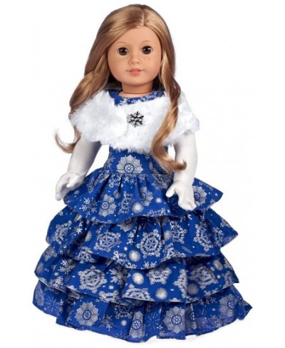 Silver Snowflake - Blue Gown with White Stole and Long Gloves - Clothes Fits 18 Inch Doll (Doll Not Included) $42.60 - Doll A...