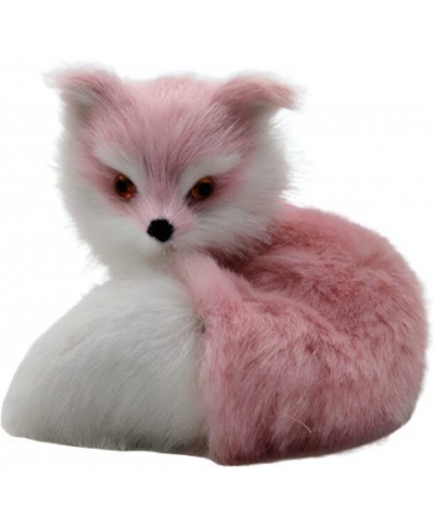 DZYUZK-Fox Plush Children's Simulation Plush Fox Cute Realistic Plush Doll Pink Fox Plush Toy (Pink) $24.34 - Plush Figure Toys