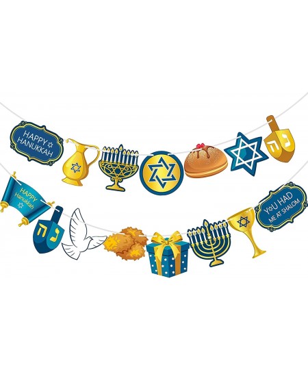 Happy Hanukkah Banner Hanukkah Chanukah Decorations Hanukkah Garland Door Sign Backdrop Blue Welcome Sign Photo Booth Props J...