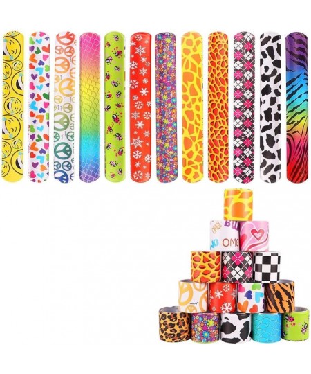 Slap Bracelets - Party Supplies Slap Bracelet 36 Pcs with Diverse Pattern Animals Heart Print Design Retro Slap Wrist Bands f...