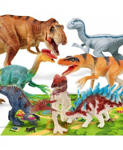 7 Pcs Dinosaur Toys for Kids and Toddlers 3-5 5-7 8-12 Jumbo Realistic T-rex for Dinosaur Lovers with Playmat & Trees Dinosau...