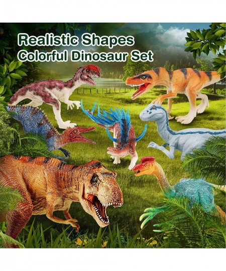 7 Pcs Dinosaur Toys for Kids and Toddlers 3-5 5-7 8-12 Jumbo Realistic T-rex for Dinosaur Lovers with Playmat & Trees Dinosau...