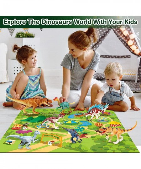 7 Pcs Dinosaur Toys for Kids and Toddlers 3-5 5-7 8-12 Jumbo Realistic T-rex for Dinosaur Lovers with Playmat & Trees Dinosau...