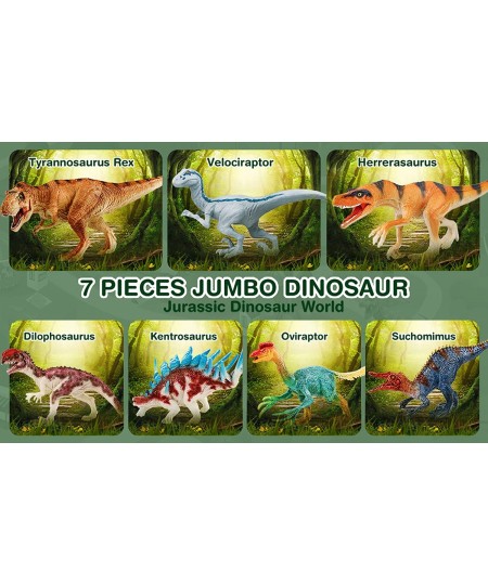 7 Pcs Dinosaur Toys for Kids and Toddlers 3-5 5-7 8-12 Jumbo Realistic T-rex for Dinosaur Lovers with Playmat & Trees Dinosau...