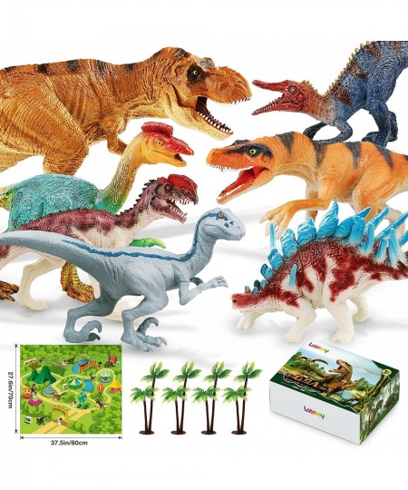 7 Pcs Dinosaur Toys for Kids and Toddlers 3-5 5-7 8-12 Jumbo Realistic T-rex for Dinosaur Lovers with Playmat & Trees Dinosau...