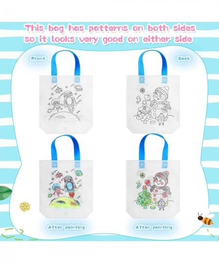 44 Packs Reusable Party Goodie Bags Coloring Party Favor Tote Bags Reusable Coloring Paint Non Woven Bags for Kids Cartoon Ar...