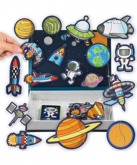 Space Magnetic Puzzles Play Scene 38 Piece for Kids Imagination and Creativity Easy to Carry Kids Magnetic Travel Games Learn...