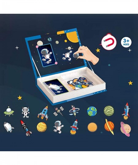 Space Magnetic Puzzles Play Scene 38 Piece for Kids Imagination and Creativity Easy to Carry Kids Magnetic Travel Games Learn...