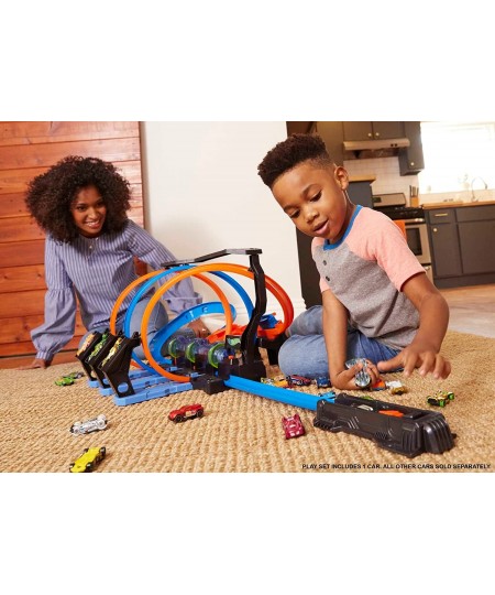 Track Set and Toy Car Large-Scale Motorized Track with 3 Corkscrew Loops 3 Crash Zones and Toy Storage $58.16 - Toy Vehicle P...