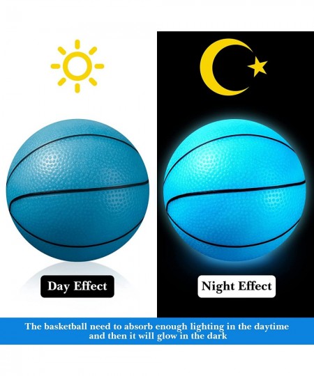 10 Pieces 6.3 Inch Glow in The Dark Mini Basketballs with Pump Midnight Colorful Toy Basketball PVC Mini Basketball Toy Glowi...