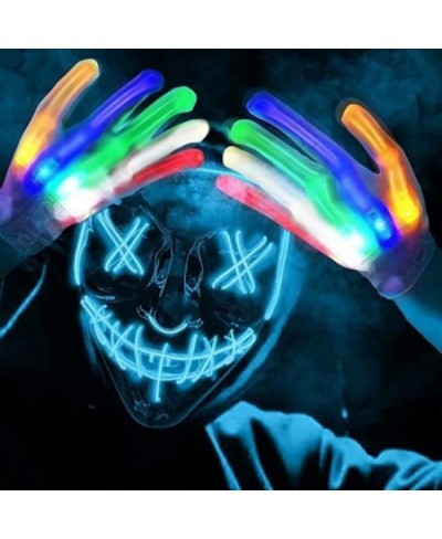 Halloween Scary Mask with Gloves Kit Costume Mask EL Wire Light Up Mask for Halloween Costume Festival Cosplay $16.11 - Kids'...