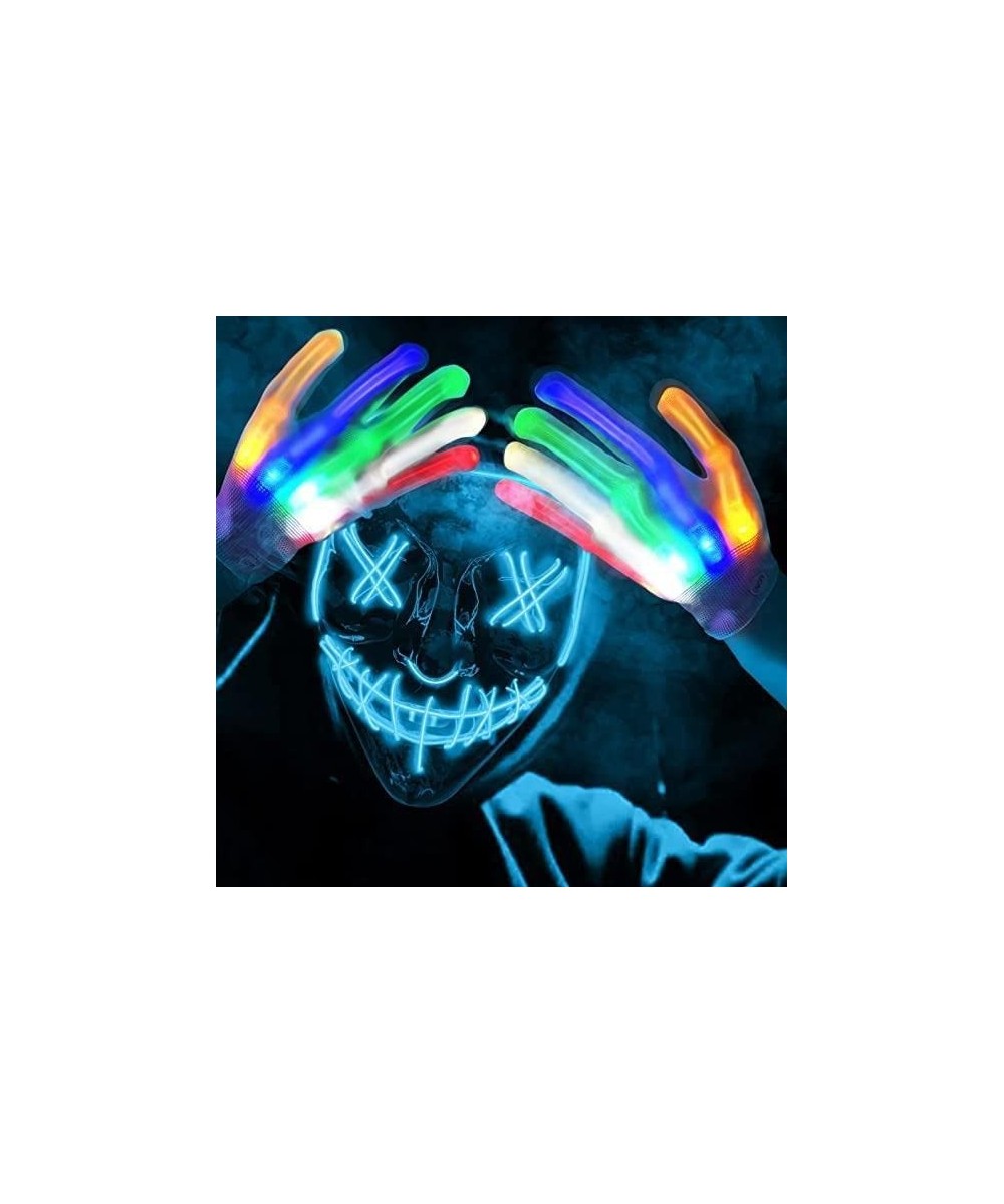 Halloween Scary Mask with Gloves Kit Costume Mask EL Wire Light Up Mask for Halloween Costume Festival Cosplay $16.11 - Kids'...