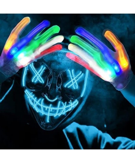 Halloween Scary Mask with Gloves Kit Costume Mask EL Wire Light Up Mask for Halloween Costume Festival Cosplay $16.11 - Kids'...