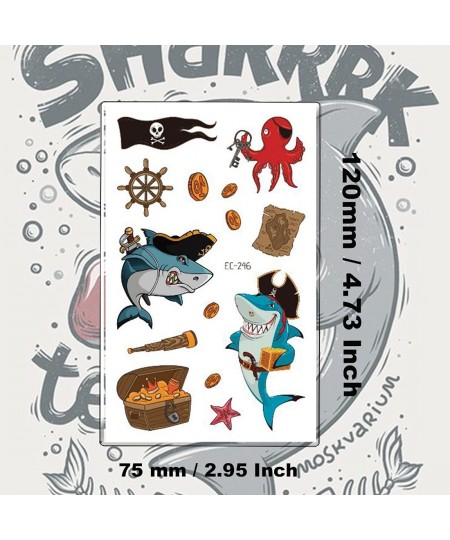 Shark Pirate Temporary Tattoos for Boys - 12 Sheets Ocean Shark Birthday Party Favors Decorations Supplies for Boys Kids $14....