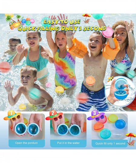 Reusable Water Balloons Refillable Magnetic Self Sealing Quick Fill Water Balls for Kids Water Bombs Splash Balls for Pool Ha...