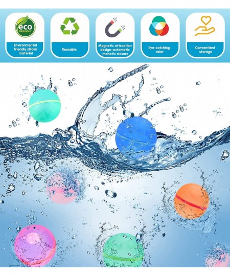 Reusable Water Balloons Refillable Magnetic Self Sealing Quick Fill Water Balls for Kids Water Bombs Splash Balls for Pool Ha...