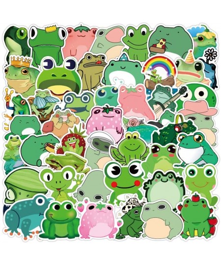 Frog Stickers Cute Aesthetic Vinyl Waterproof Sticker for Kids Teens Girls Boys Cartoon Decals for Water Bottles Guitar Lapto...