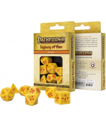 Q WORKSHOP Pathfinder Legacy of Fire Rpg Ornamented Dice Set 7 Polyhedral Pieces $25.51 - Game Accessories