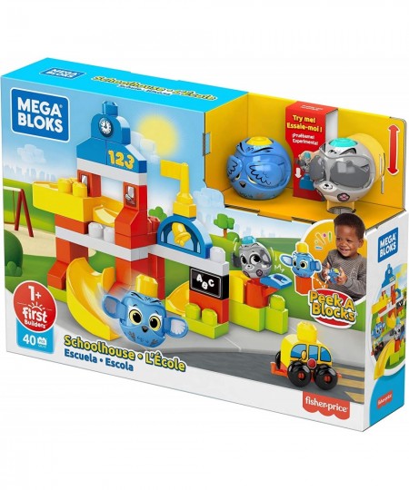 Bloks Peek A Blocks Schoolhouse with Big Building Blocks Building Toys for Toddlers (42 Pieces) $50.32 - Toy Building Sets