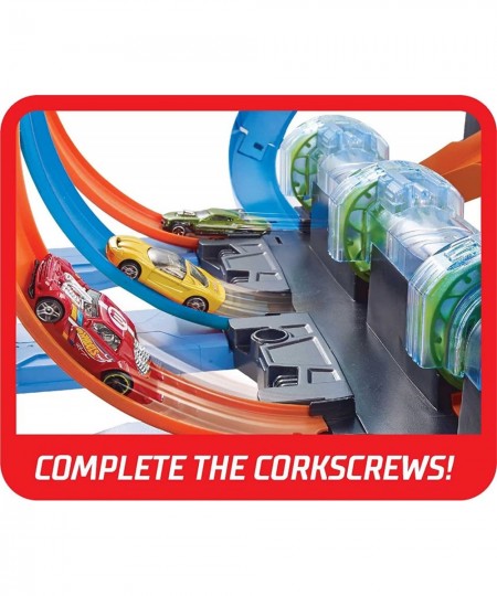 Track Set and Toy Car Large-Scale Motorized Track with 3 Corkscrew Loops 3 Crash Zones and Toy Storage $58.16 - Toy Vehicle P...